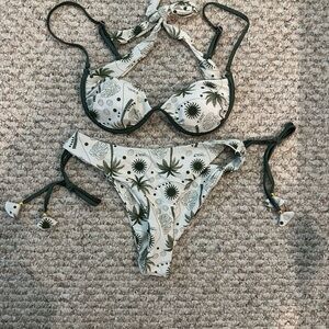 Tropical Print Bikini Set